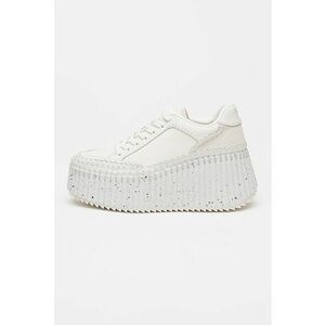 Pantofi sport wedge de piele Nama - Crem imagine