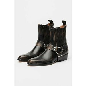 Ghete western de piele Helena - Negru imagine