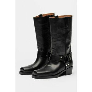 Cizme biker de piele Roxy - Negru imagine