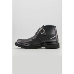 Ghete de piele cu logo - Negru imagine