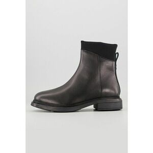 Ghete de piele cu garnitura din material textil - Negru imagine