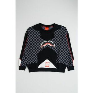 Bluza de trening din bumbac cu model in carouri Triple Decker - Negru/Gri imagine