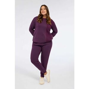 Bluza de trening regular fit cu decolteu la baza gatului - Violet pruna imagine