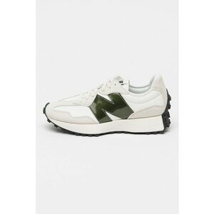 Pantofi sport cu insertii din piele intoarsa 327 - Alb/Alb fildes/Kaki imagine