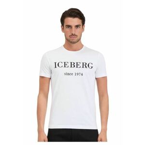 Tricou barbatesc din bumbac - alb - cu logo - marimea imagine