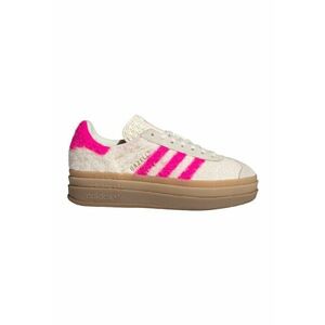 Pantofi sport din piele intoarsa cu garnituri pufoase Gazelle Bold - Fucsia/Crem imagine