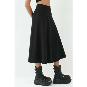 Fusta maxi linie A - inchidere cu fermoar - neagra - fabricata din material usor imagine