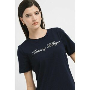 Tricou de bumbac organic cu broderie logo - Albastru ultramarin imagine