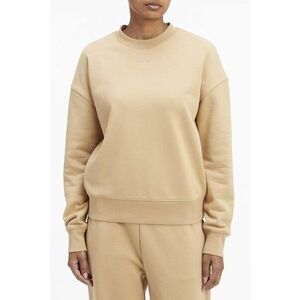 Bluza de trening din amestec de bumbac organic cu maneci cazute - Caramel imagine