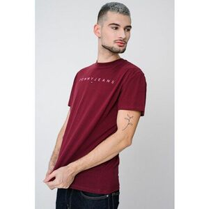 Tricou din bumbac cu logo brodat - Visiniu imagine