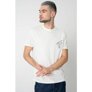 Tricou de bumbac cu imprimeu logo pe partea din spate Signature - Alb imagine