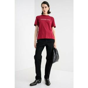 Tricou de bumbac cu logo - Visiniu imagine