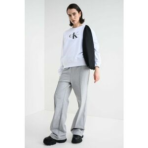 Bluza de trening cu maneci cazute si imprimeu logo - Alb imagine