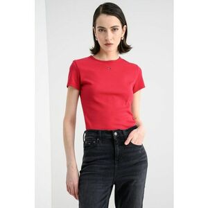 Tricou slim fit striat - Rosu stins imagine