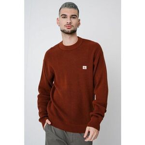 Pulover tricotat cu aplicatie logo discreta - Maro imagine
