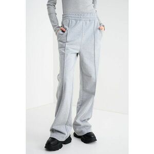 Pantaloni de trening cu talie elastica si buzunare laterale - Gri melange imagine