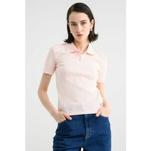 Tricou polo slim fit - Roz pastel imagine