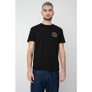 Tricou de bumbac cu decolteu la baza gatului - Negru imagine