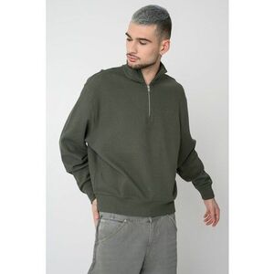 Bluza de trening de bumbac cu logo discret - Verde imagine