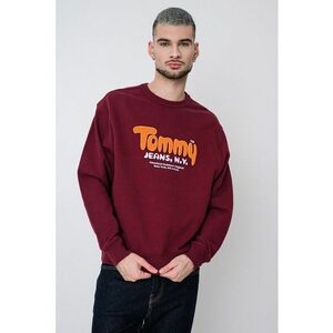 Bluza de trening cu logo si decolteu la baza gatului - Visiniu imagine