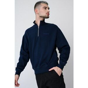 Bluza de trening de bumbac cu logo discret - Bleumarin imagine