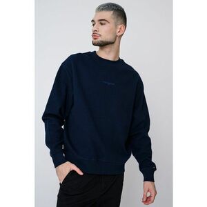 Bluza de trening texturata cu decolteu la baza gatului - Bleumarin imagine
