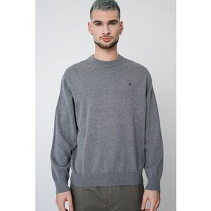 Bluza de trening din bumbac cu decolteu la baza gatului - Gri melange imagine