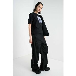 Tricou lejer cu imprimeu logo - Negru imagine