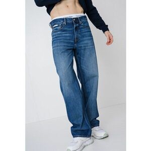 Blugi relaxed fit cu 5 buzunare - Albastru imagine