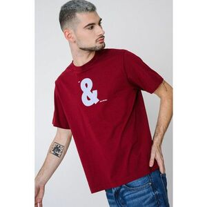 Tricou relaxed fit cu imprimeu - Visiniu imagine