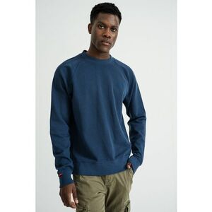 SUPERDRY - Bluza de trening texturata cu maneci raglan Essential - Albastru inchis imagine