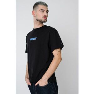 Tricou relaxed fit cu logo brodat - Negru imagine