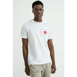 Tricou regular fit cu imprimeu logo pe piept - Alb optic imagine
