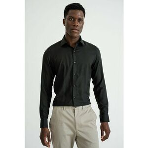 Camasa regular-fit cu model uni - Negru stins imagine