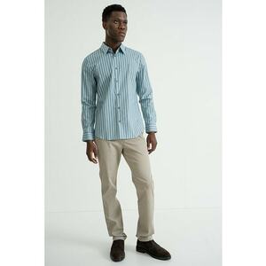 Camasa slim fit cu dungi - Albastru prafuit/Gri inchis imagine
