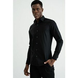 Camasa slim fit cu guler clasic - Negru imagine