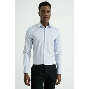 Camasa regular fit din amestec de bumbac - Alb/Albastru deschis imagine