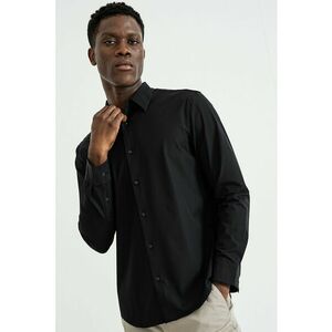 Camasa uni slim fit - Negru imagine