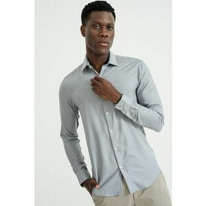 Camasa regular-fit cu model uni - Gri inchis imagine