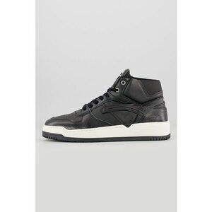 Pantofi sport de piele cu insertii textile - Negru imagine