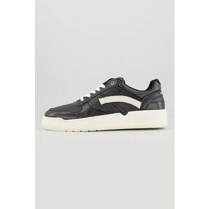 Pantofi sport low-cut de piele Grid Lea - Alb fildes/Negru imagine