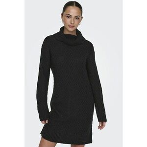 Rochie-pulover cu guler inalt - Negru imagine