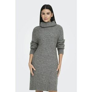 Rochie-pulover cu guler inalt - Gri inchis imagine