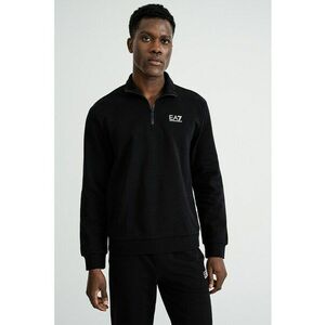 Bluza de trening cu fenta cu fermoar - Negru/Alb optic imagine