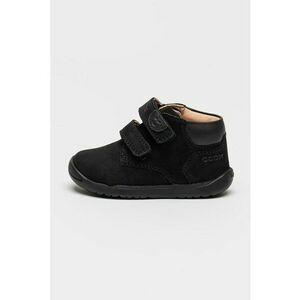 Ghete de piele nabuc cu velcro - Negru stins imagine