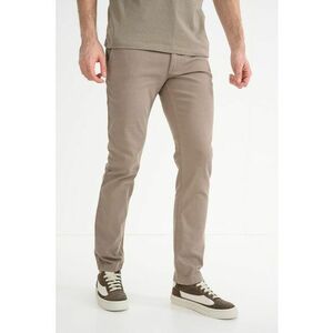 Pantaloni chino slim fit cu buzunare oblice - Maro taupe imagine