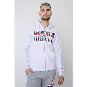 Hanorac cu logo brodat si fermoar Ghazen - Visiniu/Albastru ultramarin/Alb optic imagine