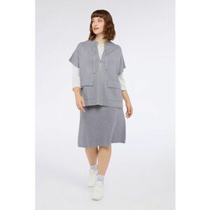 Bluza de trening cu fermoar si buzunare frontale - Gri melange imagine