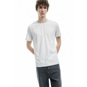 Tricou slim fit de bumbac - Alb murdar imagine