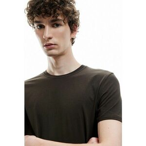 Tricou slim fit de bumbac - Maro inchis imagine